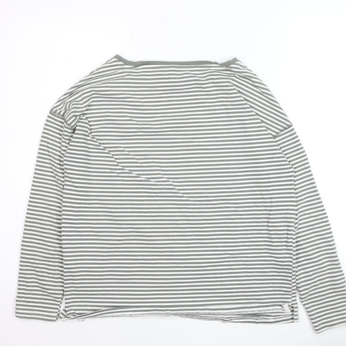 Joules Womens Grey Striped Bee Embroidered Cotton Long Sleeve T-Shirt UK 10