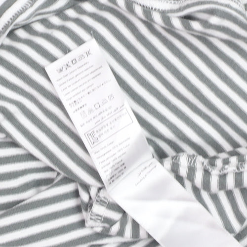 Joules Womens Grey Striped Bee Embroidered Cotton Long Sleeve T-Shirt UK 10