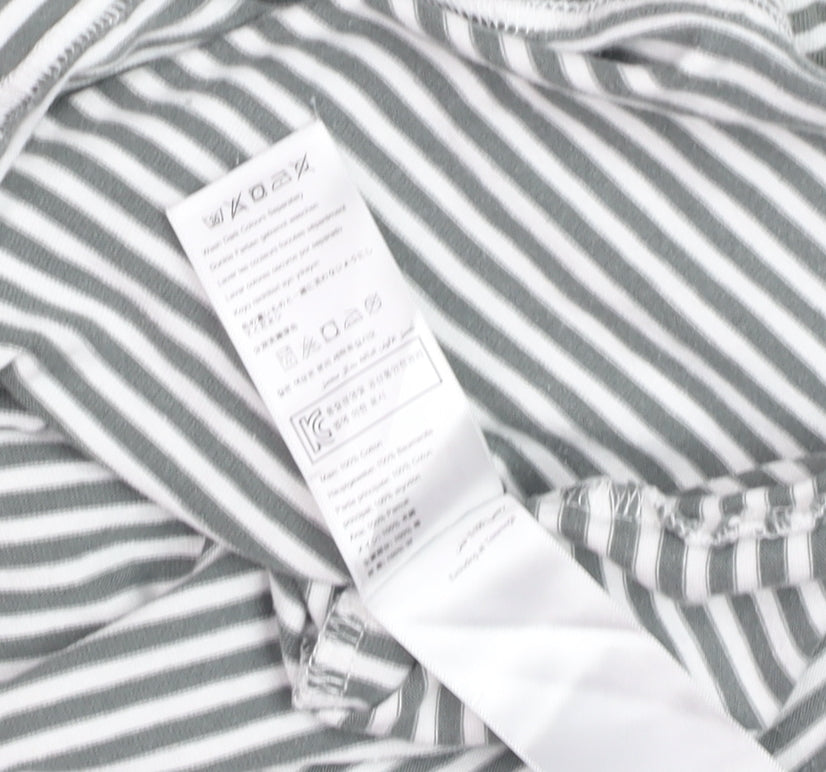 Joules Womens Grey Striped Bee Embroidered Cotton Long Sleeve T-Shirt UK 10