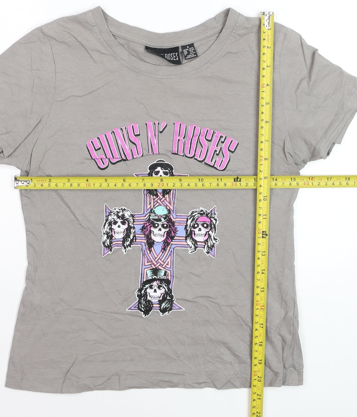 Guns N' Roses Girls Grey Graphic Band T-Shirt Small 10-12 Years