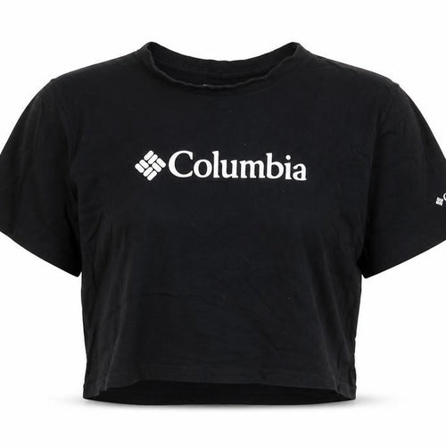 Columbia Women's Black Cropped Cotton T-Shirt Size L