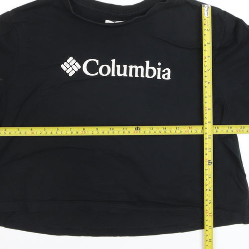 Columbia Women's Black Cropped Cotton T-Shirt Size L