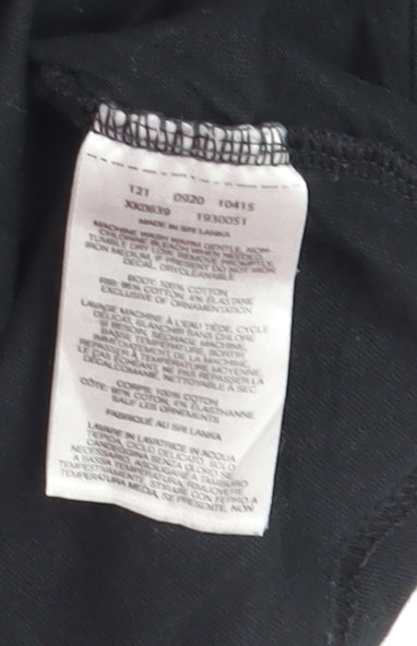 Columbia Women's Black Cropped Cotton T-Shirt Size L