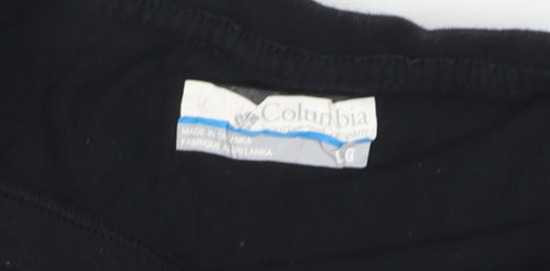 Columbia Women's Black Cropped Cotton T-Shirt Size L