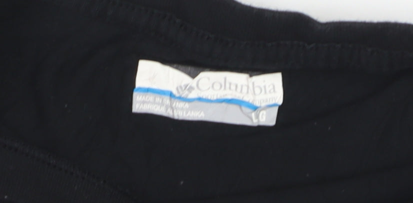 Columbia Women's Black Cropped Cotton T-Shirt Size L