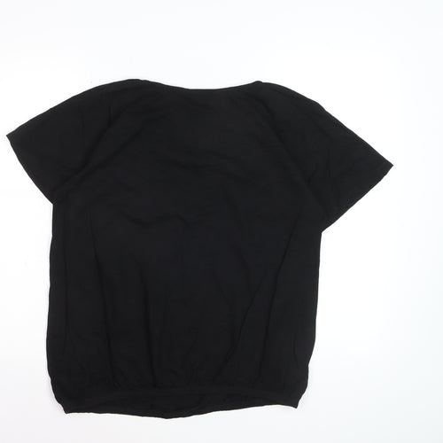 Next Women’s Black Embroidered Cotton Tunic Blouse Size 16