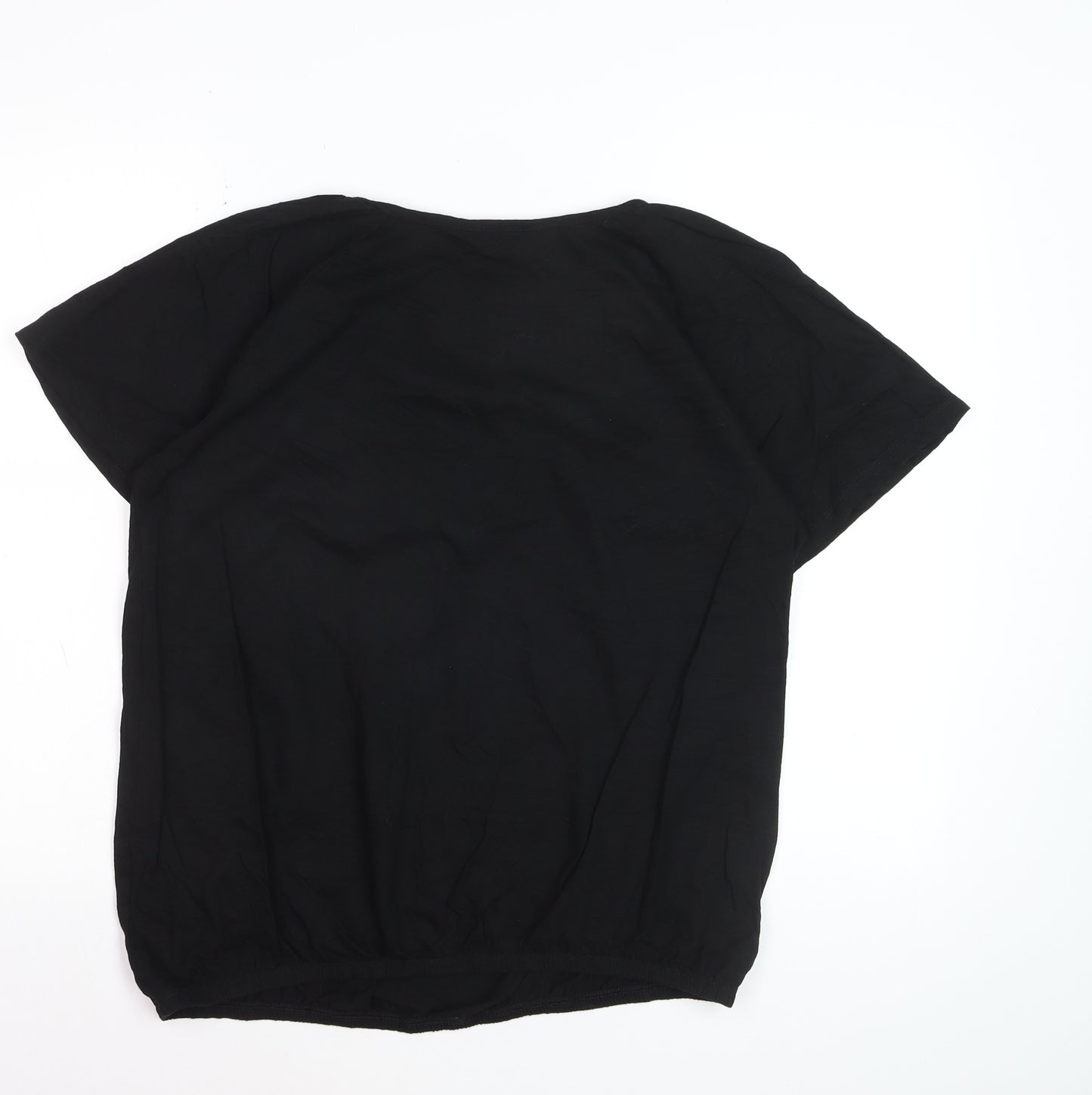Next Women’s Black Embroidered Cotton Tunic Blouse Size 16