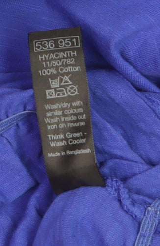 M&Co Women Blue 3/4 Sleeve Cotton Blouse Size 18