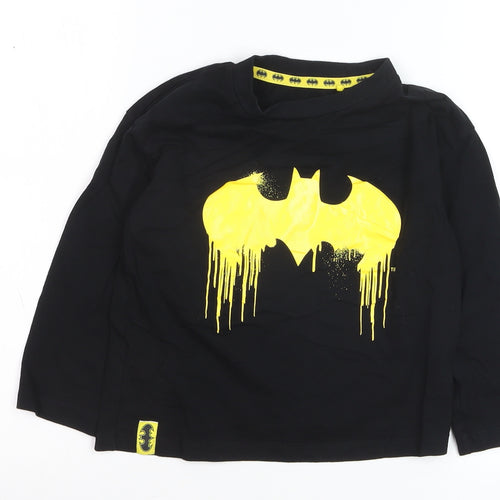 Next Boys Black Long Sleeve Batman Logo T-Shirt 5-6 Years Cotton