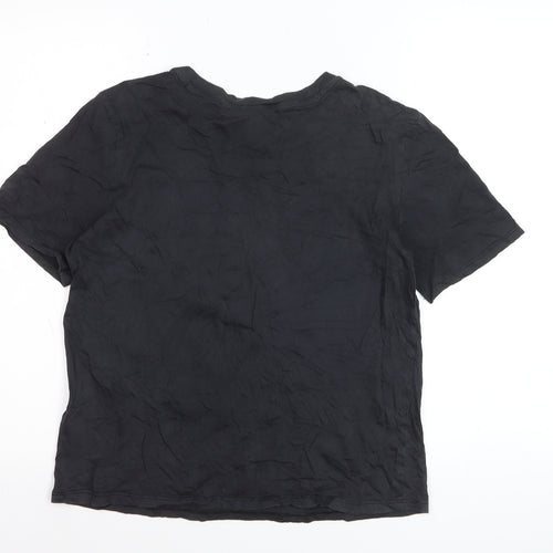 H&M Girls Black AC/DC Band T-Shirt XS Rock Graphic Cotton Top