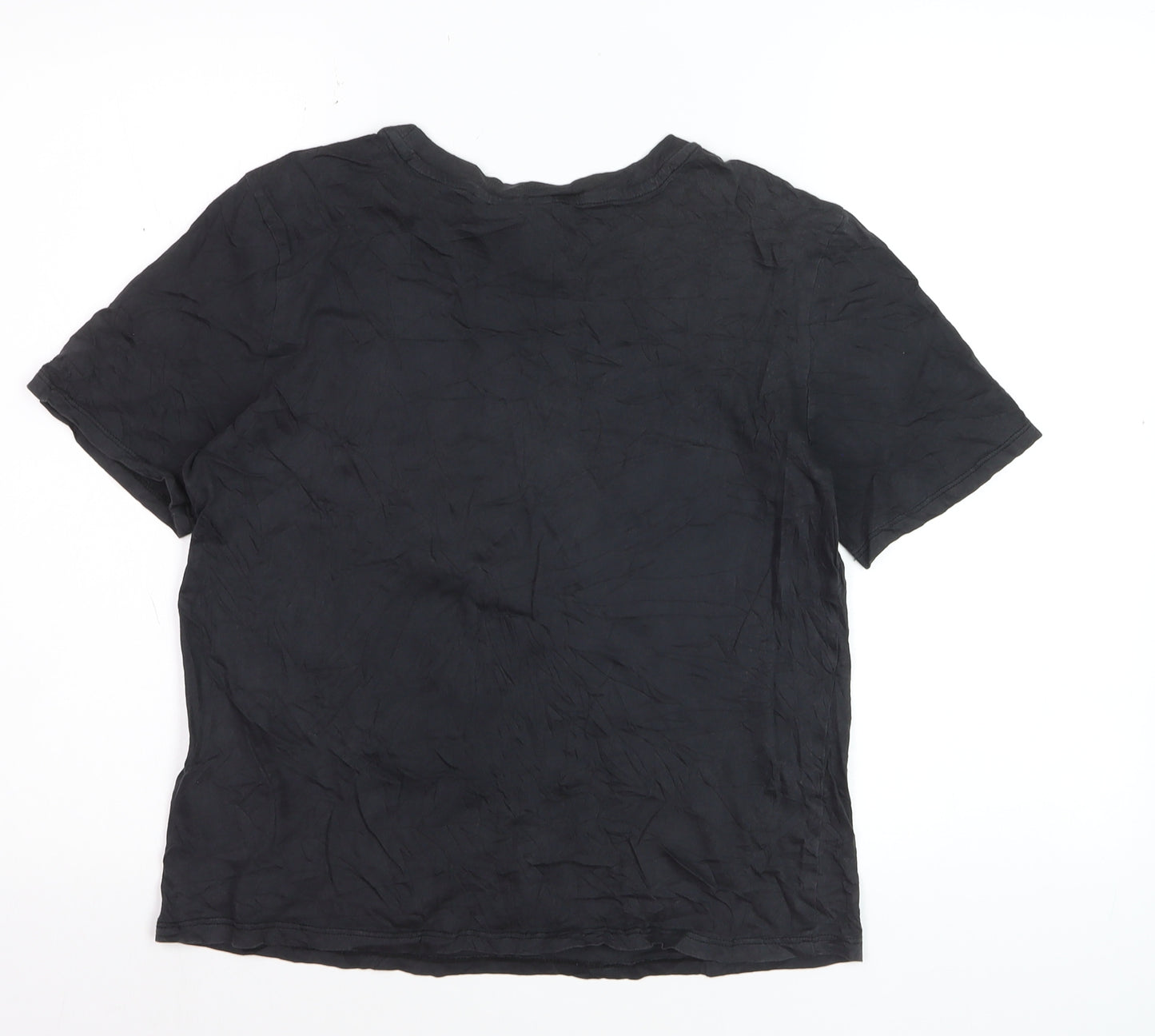 H&M Girls Black AC/DC Band T-Shirt XS Rock Graphic Cotton Top