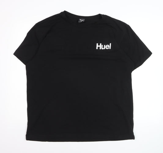 Huel Men's Black 2XL Crew Neck Cotton Stretch Logo T-Shirt