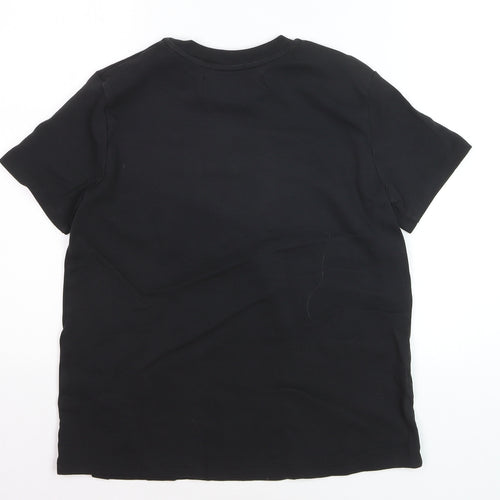 UTERQUE Girls Black Beaded Space Graphic Short Sleeve T-Shirt S