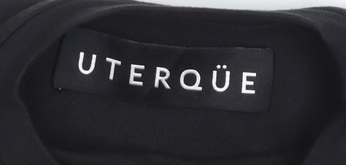 UTERQUE Girls Black Beaded Space Graphic Short Sleeve T-Shirt S