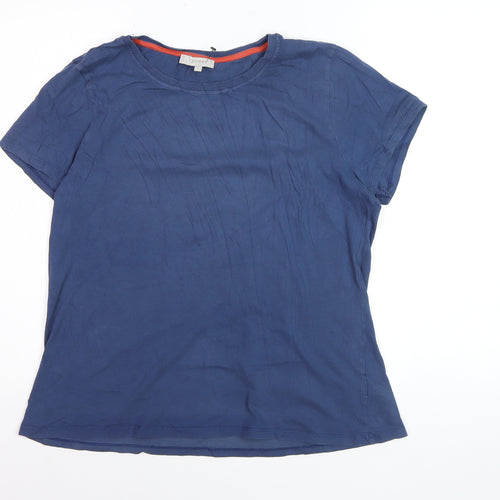 Hobbs Blue Cotton Short Sleeve Crew Neck T-Shirt L Adult