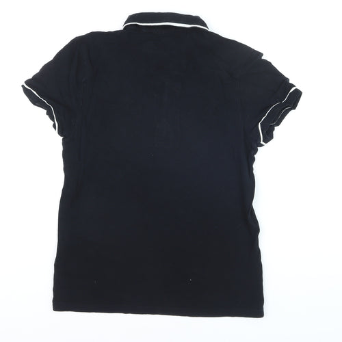 Topman Men’s Black Short Sleeve Cotton Polo Shirt Size M