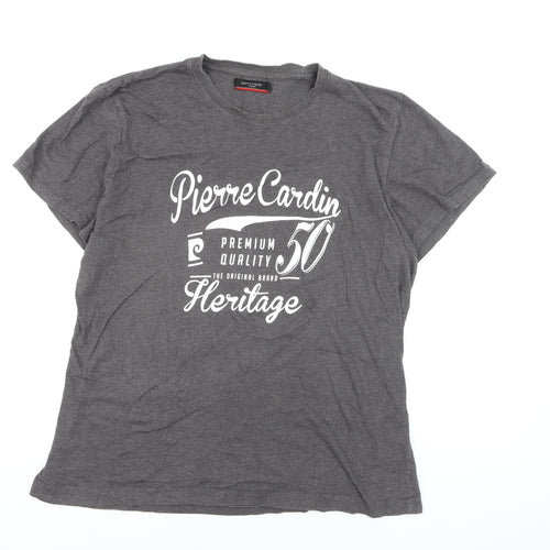 Pierre Cardin Men’s Grey 2XL Heritage Graphic T-Shirt