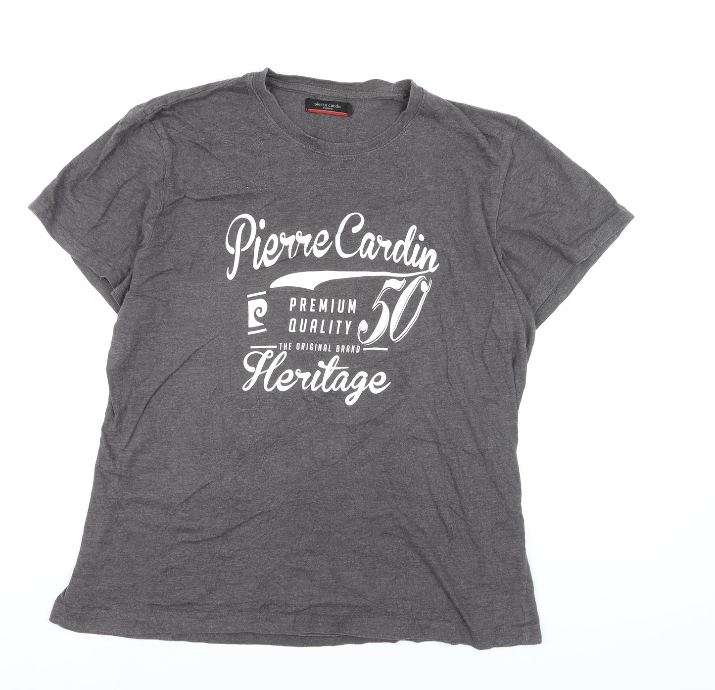 Pierre Cardin Men’s Grey 2XL Heritage Graphic T-Shirt