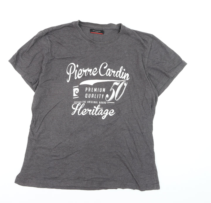Pierre Cardin Men’s Grey 2XL Heritage Graphic T-Shirt