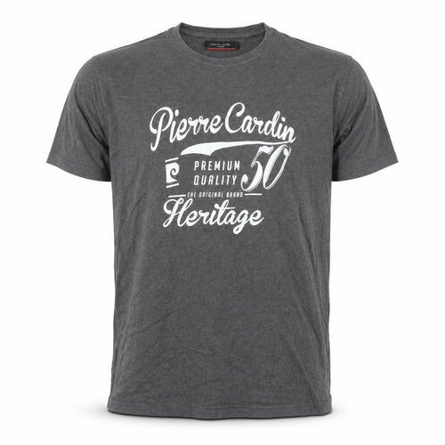 Pierre Cardin Men’s Grey 2XL Heritage Graphic T-Shirt