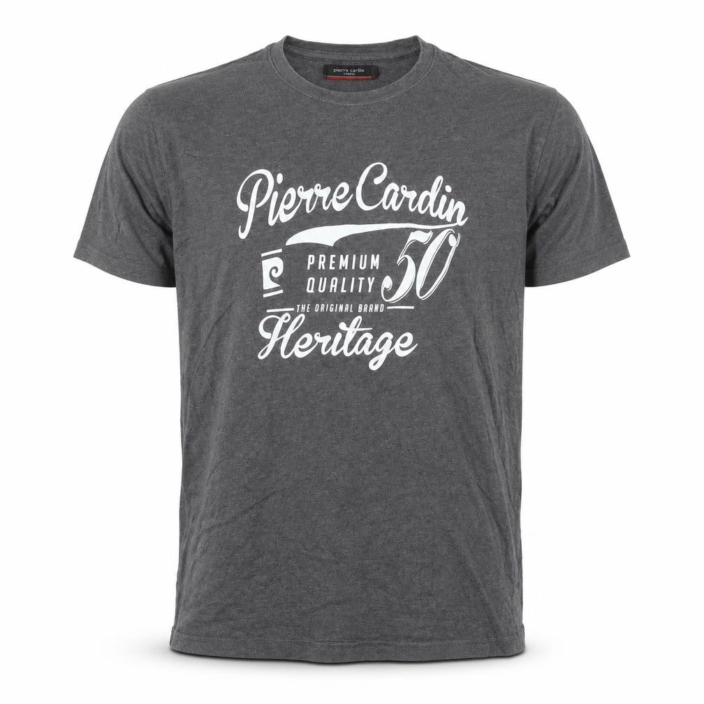 Pierre Cardin Men’s Grey 2XL Heritage Graphic T-Shirt