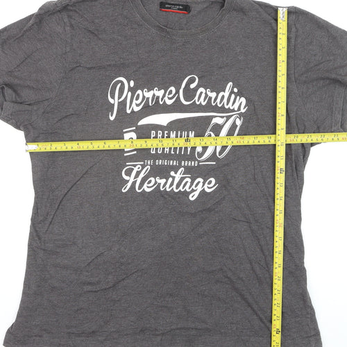 Pierre Cardin Men’s Grey 2XL Heritage Graphic T-Shirt