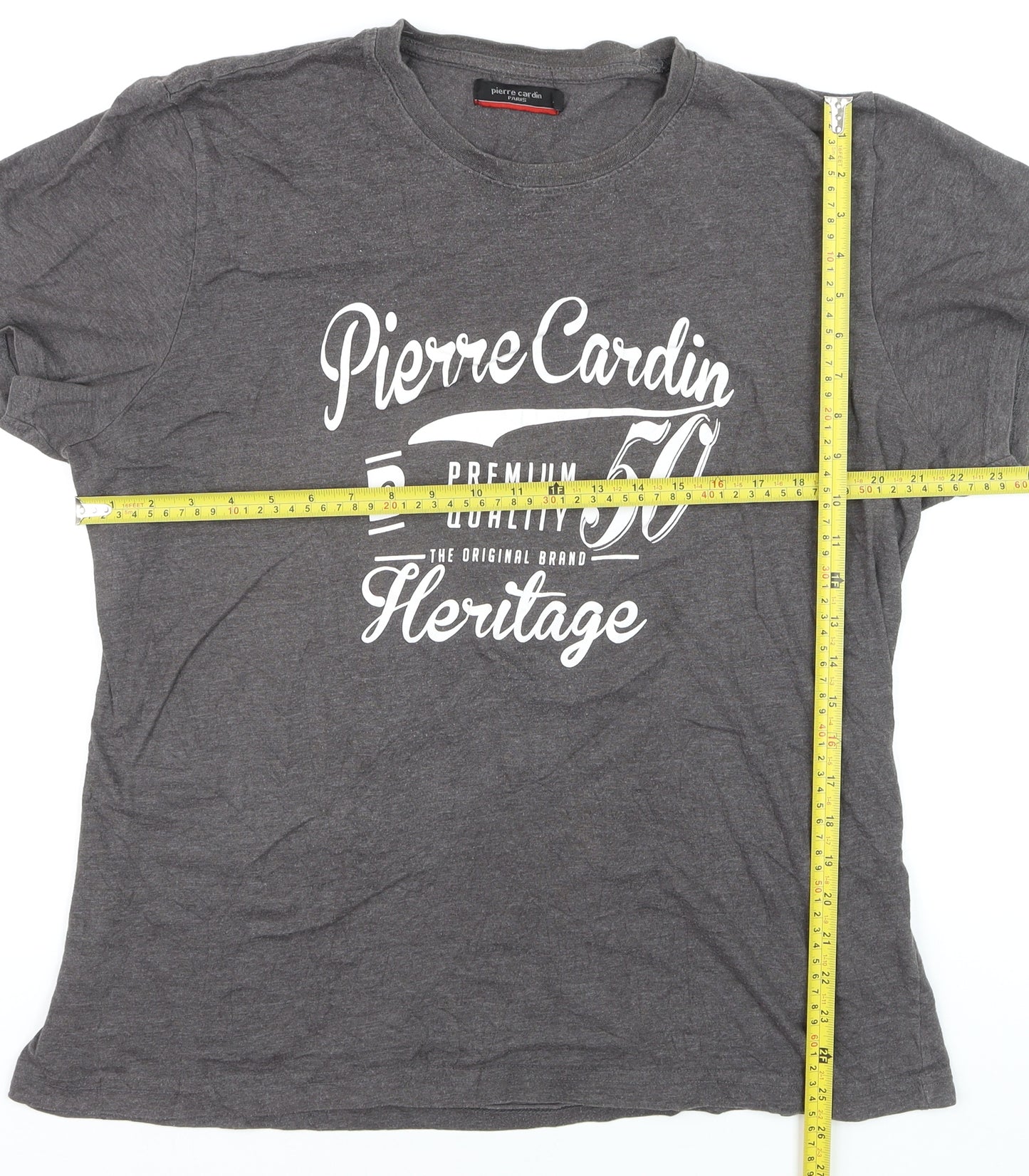 Pierre Cardin Men’s Grey 2XL Heritage Graphic T-Shirt