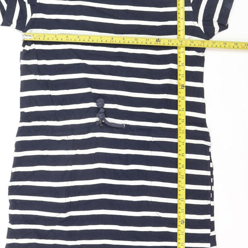 Regatta Women Blue Striped Cotton T-Shirt Dress Size 10 Casual Summer
