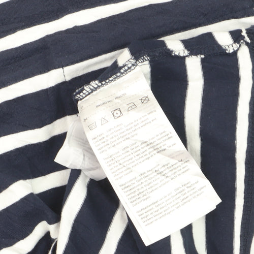 Regatta Women Blue Striped Cotton T-Shirt Dress Size 10 Casual Summer