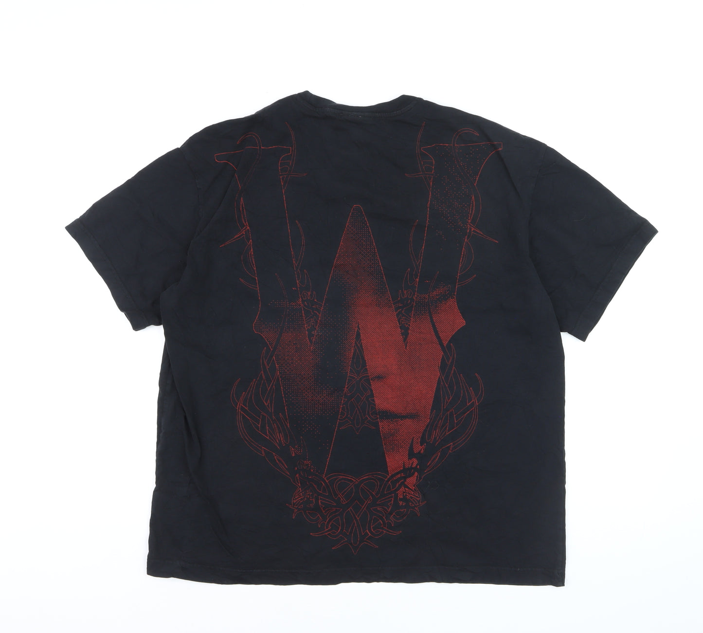 H&M Women’s Black Wednesday Addams Relaxed Fit Cotton T-Shirt Size 14