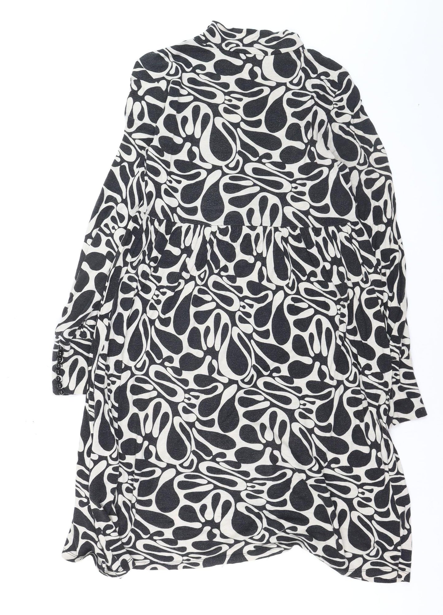 Oui Set Women’s Black & White Geometric Shift Dress Size 10