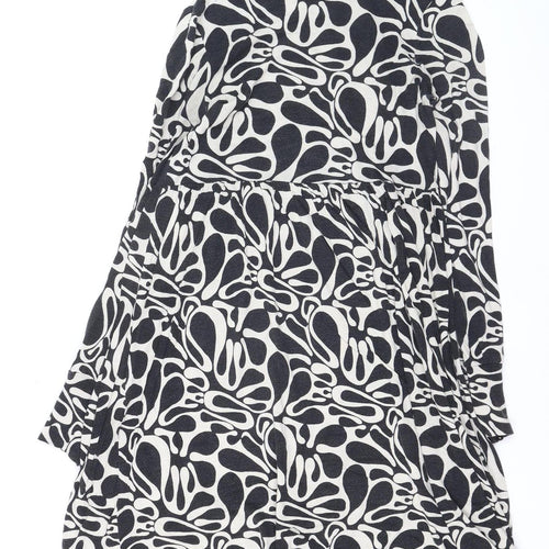 Oui Set Women’s Black & White Geometric Shift Dress Size 10