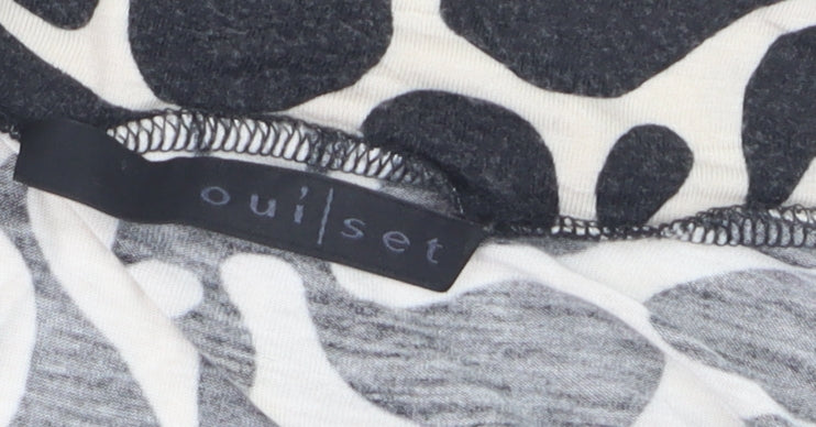 Oui Set Women’s Black & White Geometric Shift Dress Size 10