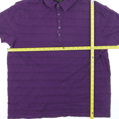 Jasper Conran Men's Purple Cotton Polo Shirt XL Classic Fit