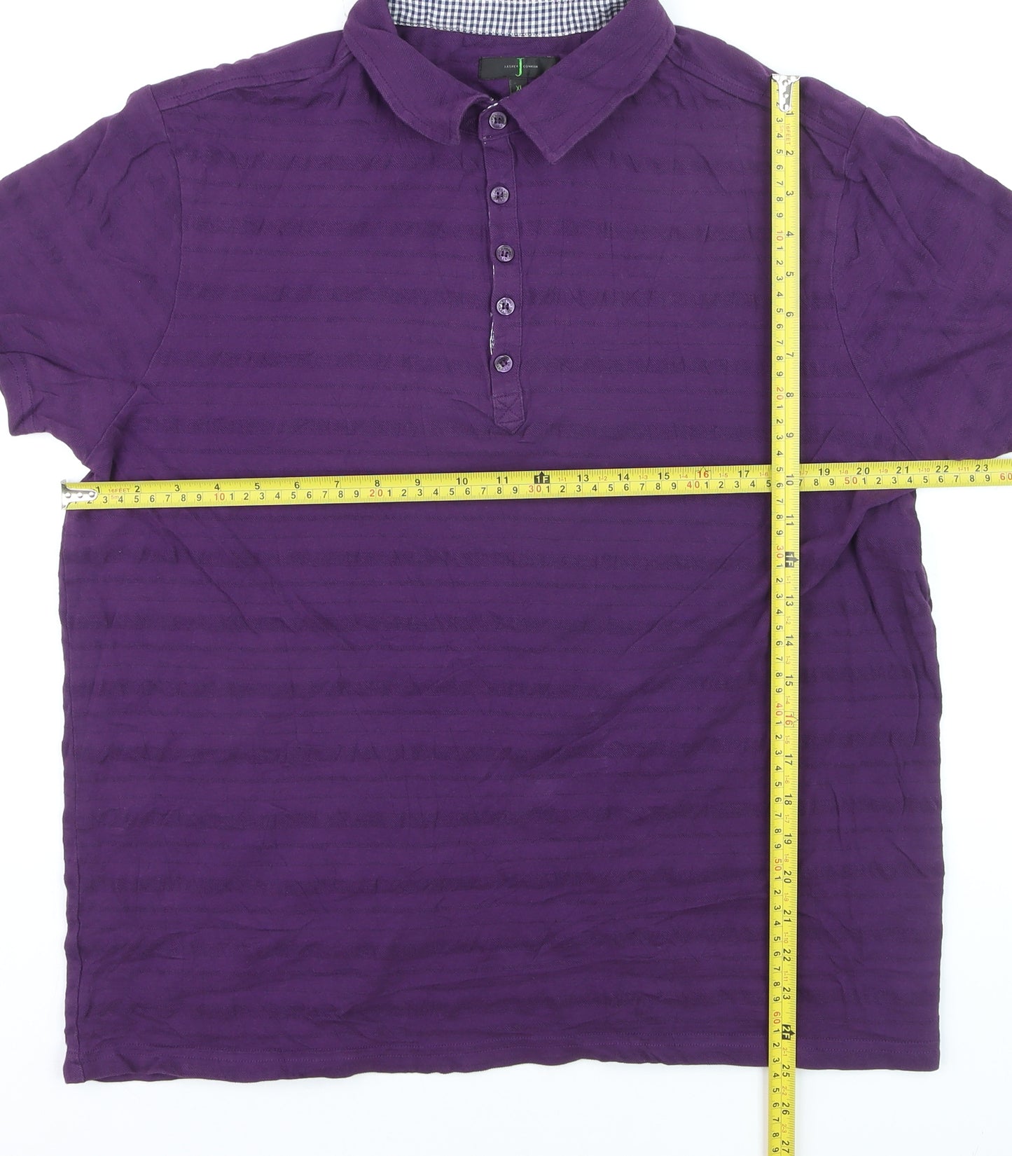 Jasper Conran Men's Purple Cotton Polo Shirt XL Classic Fit