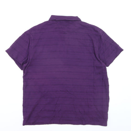 Jasper Conran Men's Purple Cotton Polo Shirt XL Classic Fit
