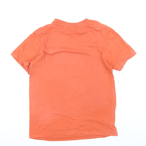 Nike Boys Orange Graphic Print T-Shirt Size S Casual Short Sleeve