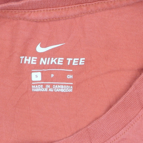 Nike Boys Orange Graphic Print T-Shirt Size S Casual Short Sleeve