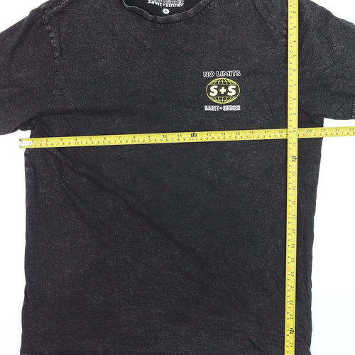 Saint + Sinner Men's Black S Graphic Print Crew Neck T-Shirt