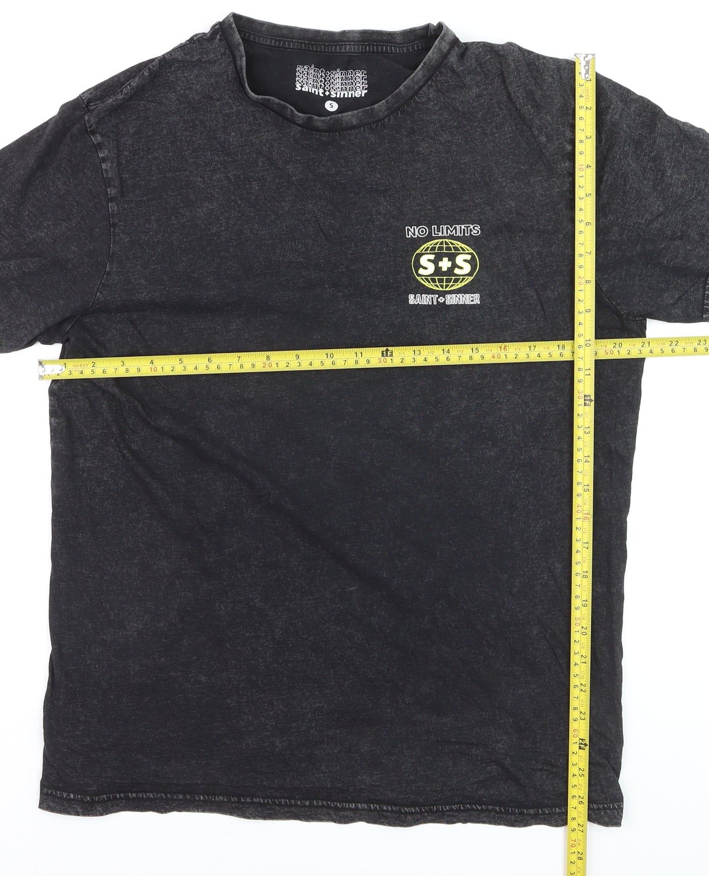 Saint + Sinner Men's Black S Graphic Print Crew Neck T-Shirt