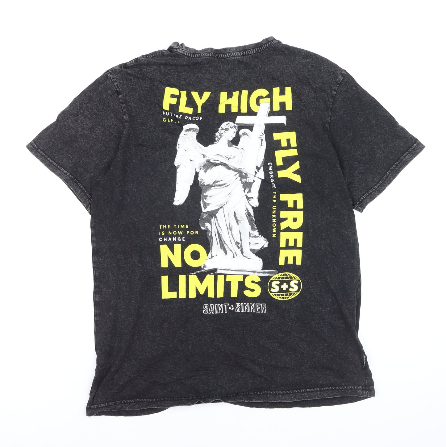 Saint + Sinner Men's Black S Graphic Print Crew Neck T-Shirt
