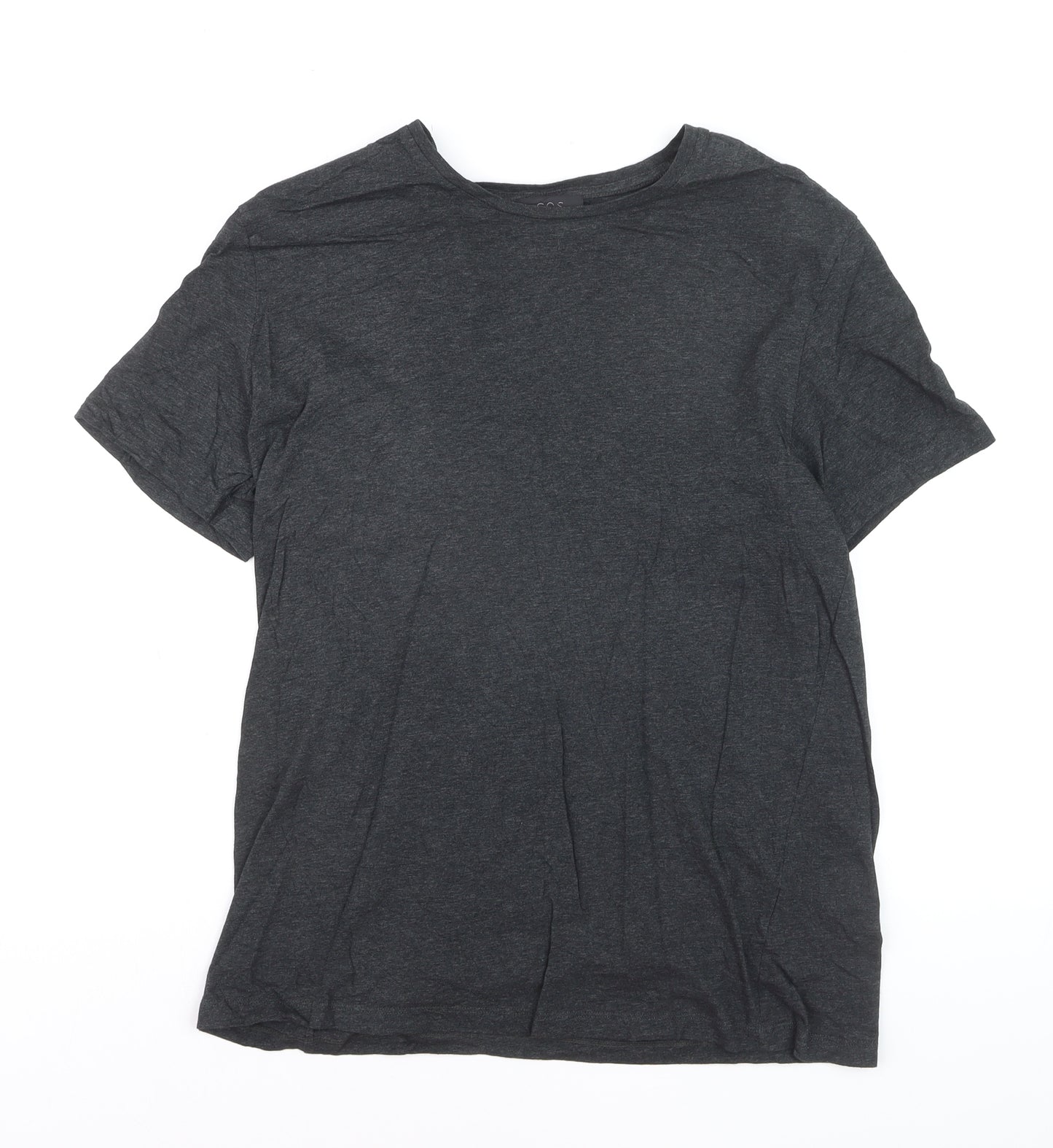 COS Men's Dark Grey Crew Neck Cotton T-Shirt Size L