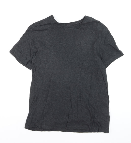 COS Men's Dark Grey Crew Neck Cotton T-Shirt Size L