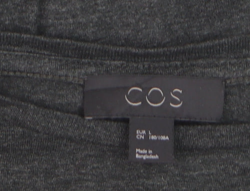 COS Men's Dark Grey Crew Neck Cotton T-Shirt Size L