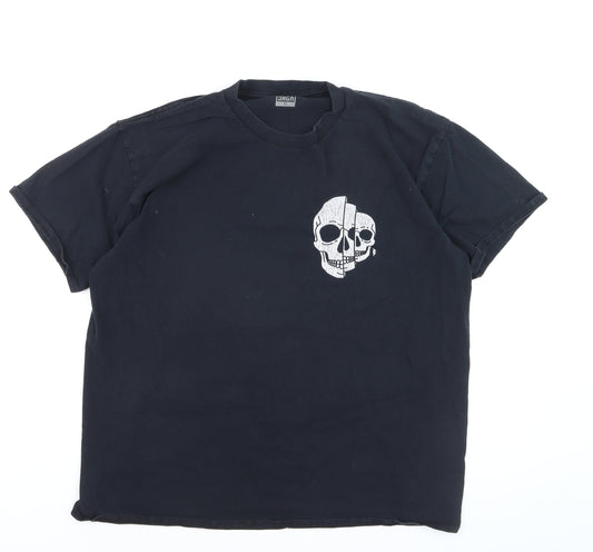 Hobo Jack Men's Black Skull Graphic Cotton T-Shirt XL