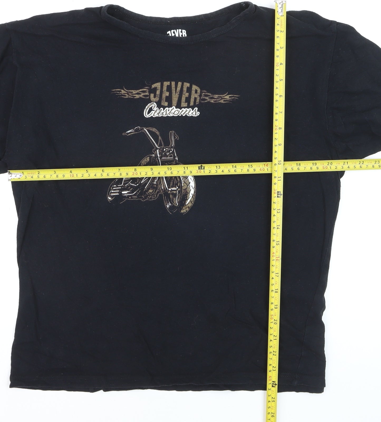 JEVER Mens Black XL Biker Motorcycle Graphic Print Cotton T-Shirt
