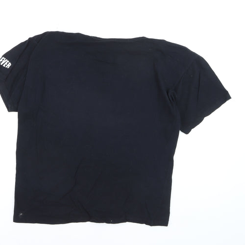 JEVER Mens Black XL Biker Motorcycle Graphic Print Cotton T-Shirt