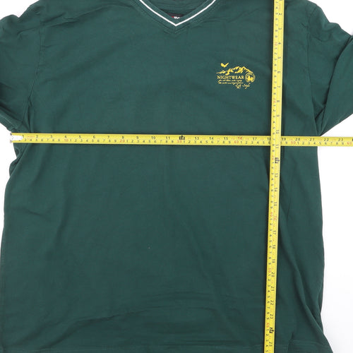 Atlas for Men Green Long Sleeve V-Neck Cotton T-Shirt 3XL Mens Casual Top