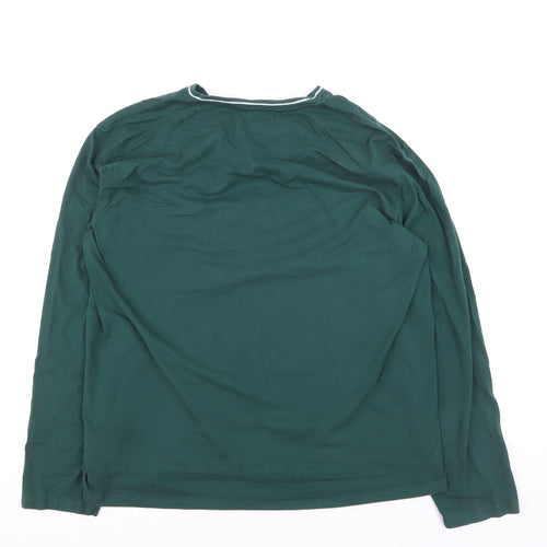 Atlas for Men Green Long Sleeve V-Neck Cotton T-Shirt 3XL Mens Casual Top