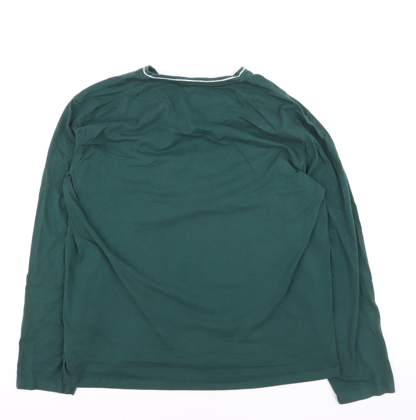 Atlas for Men Green Long Sleeve V-Neck Cotton T-Shirt 3XL Mens Casual Top